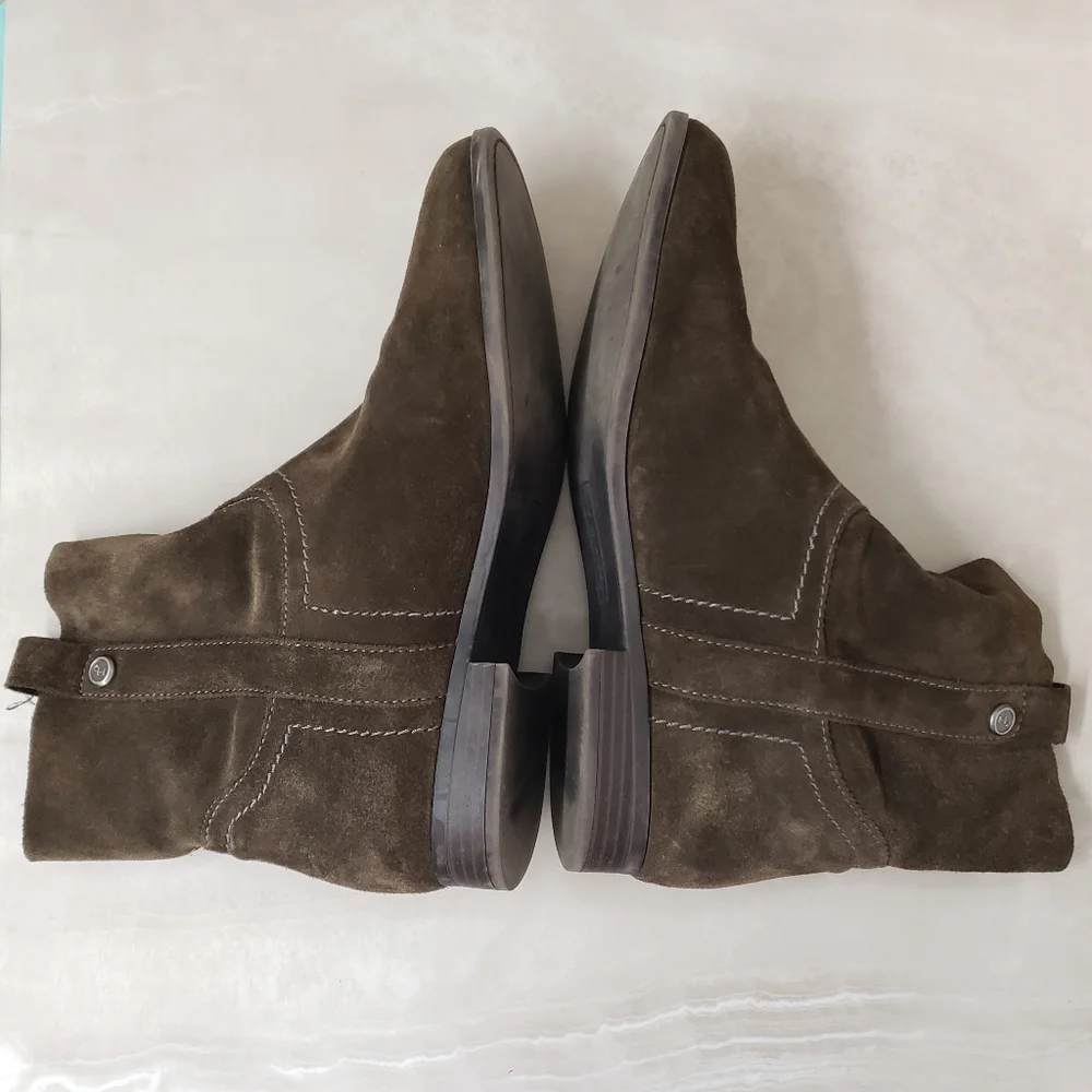 Frye & Co Sarah Shortie 70841 Brown Suede Leather Pull On Size 8.5 - Picture 9 of 11